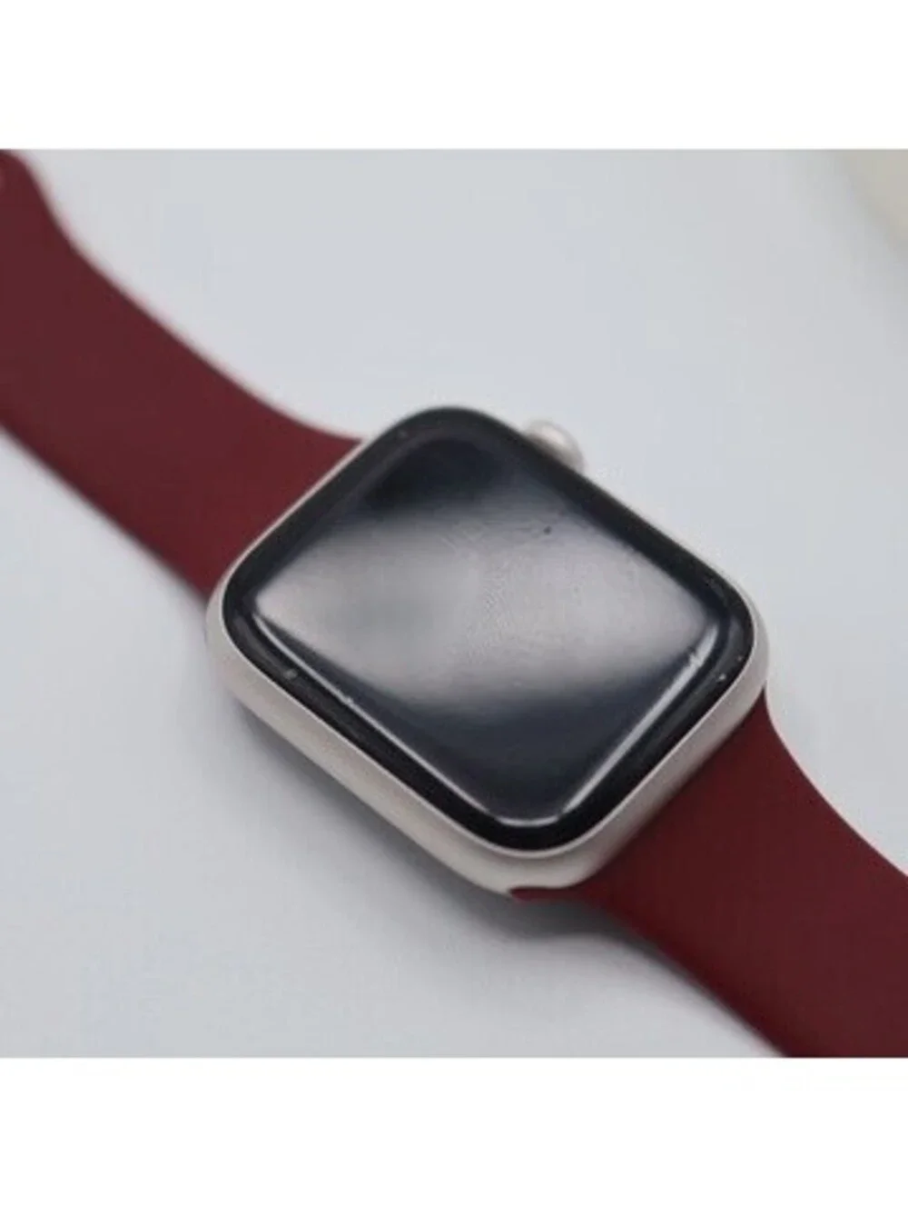 Apple Watch Series 9 45mm Large Starlight Excellent Maroon Silicone Band